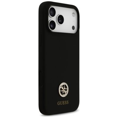 4. Guess Silicone Logo Strass 4G MagSafe Case for iPhone 17 Pro Max - Black