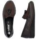 5. Rieker 53771-25 women's leather wedge shoes, comfortable brown