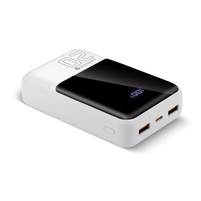 2. EVERACTIVE POWERBANK 20,000mAh, 2x USB, 1x USB-C 22.5W, QC4+, LCD, WHITE EB-20Q