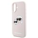 6. Karl Lagerfeld Silicone Nauble Heads Print MagSafe Case for iPhone 16 Plus - Pink