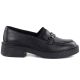 2. Women's leather lords moccasins with thick soles, black Vinceza 39985