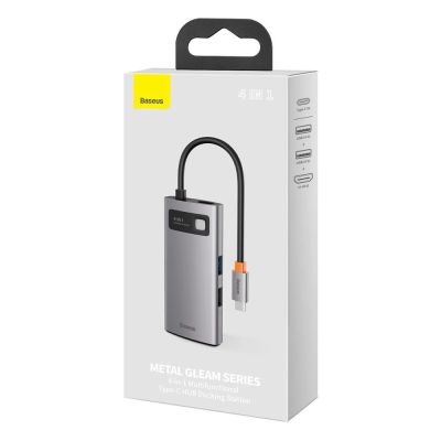5. Baseus Metal Gleam 4in1 multifunctional HUB USB Type C - USB Type C Power Delivery 100 W / HDMI 4K 30 Hz / 1x USB 3.2 Gen 1 / 1x USB 2.0 (CAHUB-CY0G)