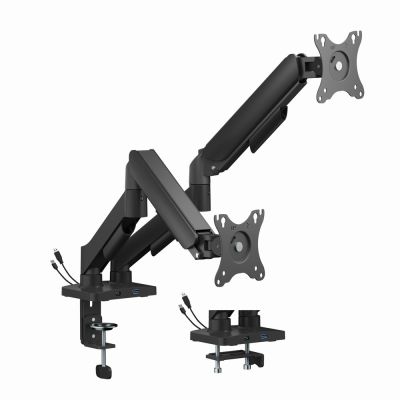 GEMBIRD DESK ARM FOR TWO MONITORS WITH USB PORTS (ADJUSTABLE), FROM 17" TO 32", LOAD UP TO 9 KG
