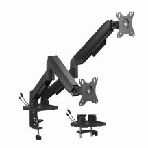 GEMBIRD DESK ARM FOR TWO MONITORS WITH USB PORTS (ADJUSTABLE), FROM 17" TO 32", LOAD UP TO 9 KG