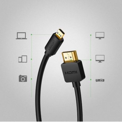 9. Ugreen cable HDMI - micro HDMI cable 19 pin 2.0v 4K 60Hz 30AWG 1.5m black (30102)