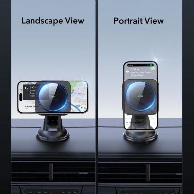 7. ESR Halolock Magnetic MagSafe QI2 15W Car Holder - Black