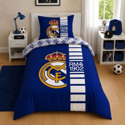 2. Real Madrid bedding set cotton 140x200 + 70x90 cm REB80207BL