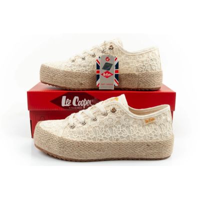 10. Lee Cooper women's lace sneakers beige platform