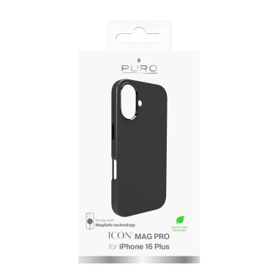 2. Puro Icon Mag Pro MagSafe Silicone Case for iPhone 16 Plus - Black