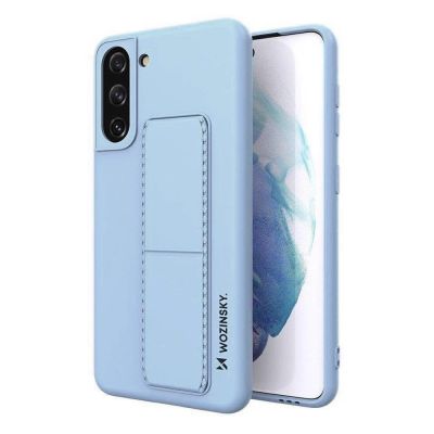 Wozinsky Kickstand Case Silicone Case with Stand Samsung Galaxy S21+ 5G Light Blue