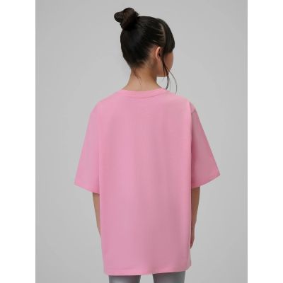 2. Girls' loose T-shirt with print 4F 4FJRSS26TTSHF3453-56S