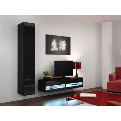 11. TV cabinet VIGO NEW '140' 30/140/40 black/black-polished