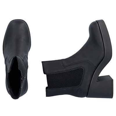 5. Women's Chelsea boots with a block heel, insulated, black, Rieker 58081-00