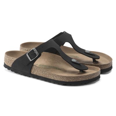 5. Birkenstock Gizeh Birko-Flor Women's Narrow Black Flip-Flops for Narrow Feet, Vegan Black (1020487)