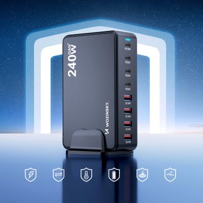 8. Wozinsky 240W GaN QC3 Charging Station - Black
