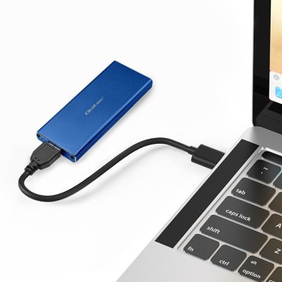 6. QOLTEC M.2 SSD CASE | SATA | NGFF | USB 3.0 | SUPER SPEED 5GB/S | 2TB | BLUE