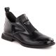 8. Women’s black crocodile-effect patent leather ankle boots with decorative detail, Filippo DBT6425