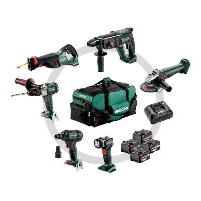 METABO COMBO KIT 18V 6.1 (SB18LTX +SSW18LTX300BL +KH18LTX24 +W18L9-125QUICK +SSEP18LT +ULA) 4x4.0Ah BAG