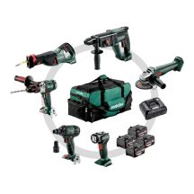 METABO COMBO KIT 18V 6.1 (SB18LTX +SSW18LTX300BL +KH18LTX24 +W18L9-125QUICK +SSEP18LT +ULA) 4x4.0Ah BAG