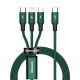 Baseus Rapid Series 3in1 USB-C - USB-C / Lightning / micro USB cable 20W PD 1.5m - green
