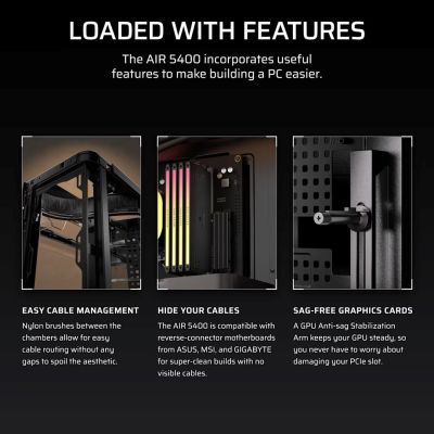 12. Corsair AIR 5400 LX-R LINK Tempered Glass Mid-Tower Case, Black