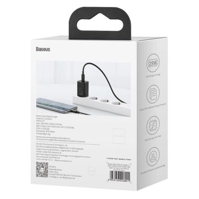 8. Baseus Super Si 1C fast charger USB Type C 25W Power Delivery Quick Charge black (CCSP020101)