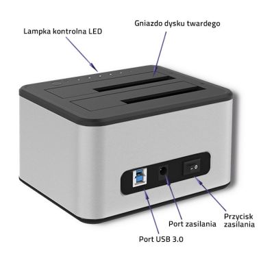 8. QOLTEC Dual-Bay Docking Station for 2 HDDs/SSDs 2x 2.5"/3.5" SATA | USB 3.0 | CLONING