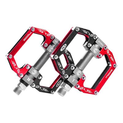 2. Rockbros 2010-12SBKR Aluminum Bicycle Pedals with Sealed Bearings - Black and Red