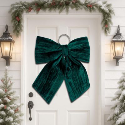 24. GREEN DECORATIVE BOW 57x63x3CM MICA