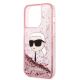 6. Karl Lagerfeld Glitter Karl's Head case for iPhone 14 Pro - pink