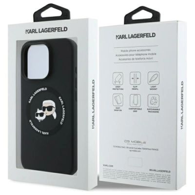 8. Karl Lagerfeld KLHMP16XSKCHTCK iPhone 16 Pro Max 6.9" black/black hardcase Silicone Karl&Choupette Heads MagSafe