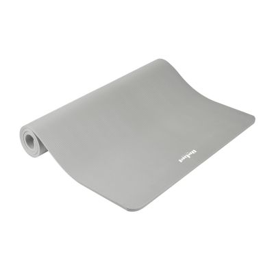 Gymnastics mat for yoga, pilates, fitness, 190x115cm, 2cm thick, NBR material, gray, REBEL ACTIVE