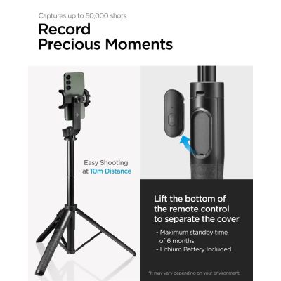 11. Spigen S560W Bluetooth Selfie Stick with Tripod - Black