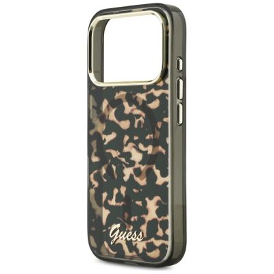 6. Guess IML Script Metal MagSafe Case for iPhone 17 Pro - Black and Brown