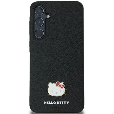3. Hello Kitty Metal Logo Kitty Head case for Samsung Galaxy A55 - black