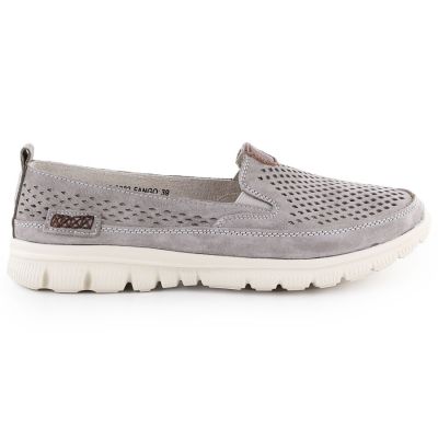 5. Women's leather openwork shoes gray eVento 9802