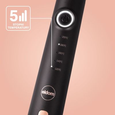 6. ELDOM HAIR CURLING IRON HS12 ZIA 45W ADJUSTMENT 120-200 DEGREES 5 PROGRAMS
