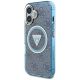 2. Guess IML Metal Glitter 4G Circle Triangle MagSafe Case for iPhone 16 - Blue