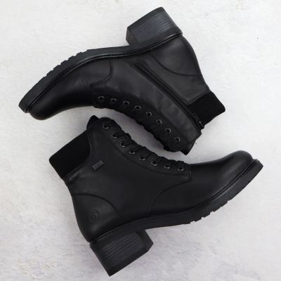 4. Rieker Remonte D1A70-01 Women's Leather Waterproof Ankle Boots Black