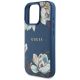 6. Guess Grained Printed Flower Pattern MagSafe case for iPhone 16 Pro blue