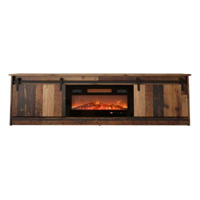 6. GRANERO TV cabinet + fireplace 200x56.7x35 old wood