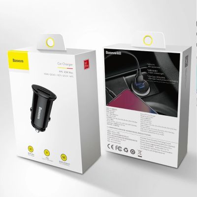 11. Baseus Circular PPS smart car charger with USB Quick Charge 4.0 QC 4.0 and USB-C PD 3.0 SCP ports black (CCALL-YS01)