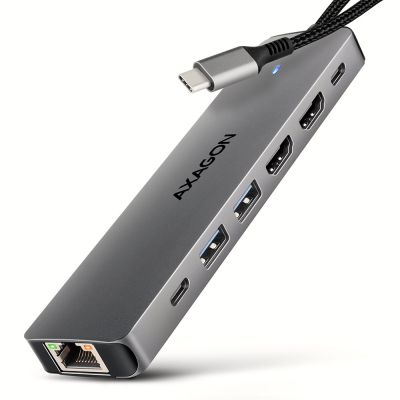 9. Axagon HMC-7HX2 USB Hub USB 3.2 Gen 1 (3.1 Gen 1) Type-C Gray