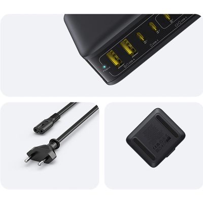 9. Baseus EnerFill FH21 120W Charging Station 4xUSB-C + 2xUSB-A - Black