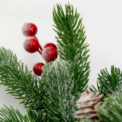 9. DECORATIVE PINE BRANCH WITH ROWNBERRY AND CONES 60CM