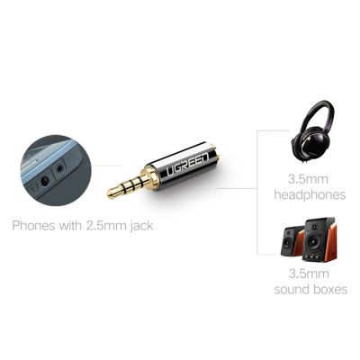 6. Ugreen audio adapter jack 2.5mm male to jack 3.5mm female black (20501)