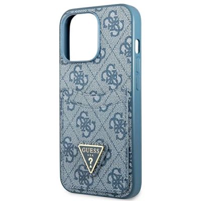 6. Guess 4G Triangle Logo Cardslot Case for iPhone 13 Pro / 13 - Blue