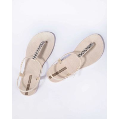 5. Ipanema Sandal Class women's beige flip-flop sandals with rhinestones