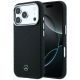 Mercedes Leather Semi Wrap Wood Effect MagSafe Case for iPhone 17 Pro - Black