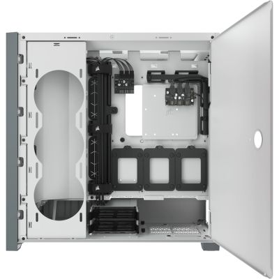9. Corsair iCUE 5000X RGB Mid-Tower ATX Tempered Glass White case (CC-9011213-WW)